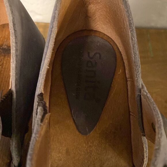 Sanita Grey Suede Clogs - Picture 2 of 5